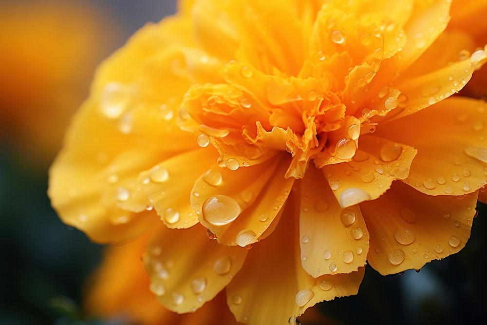 Marigold close up flower petal plant.