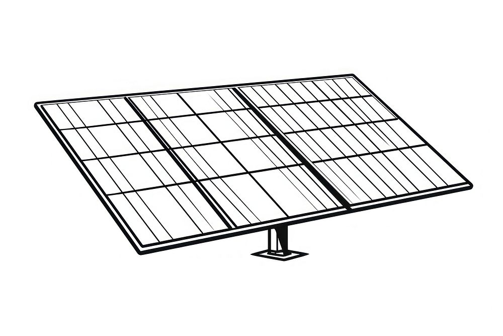 Solar panel sketch line white background.