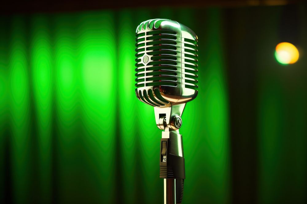 Condenser microphone light stage green.