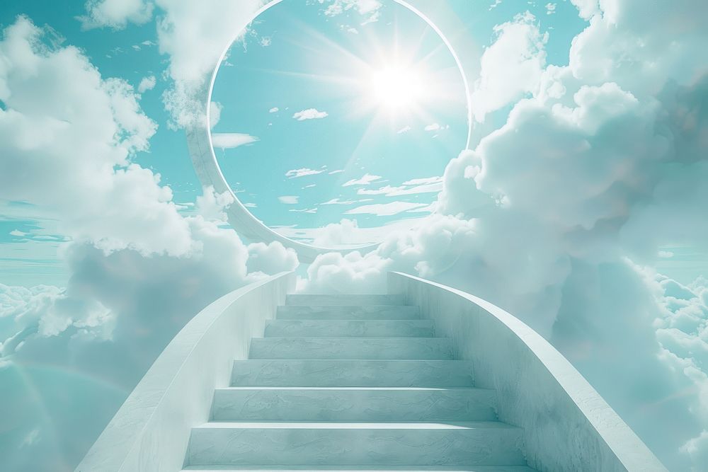 Heaven sky architecture staircase.