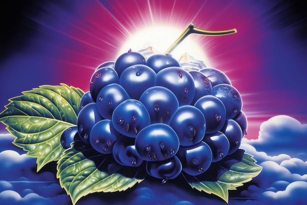 Blueberry grapes fruit plant.