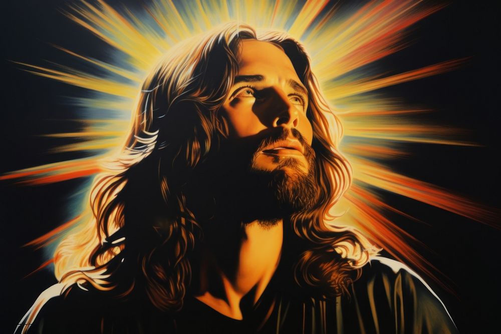 Jesus christ art portrait painting.