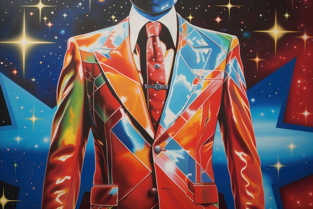 Suit art star tie.