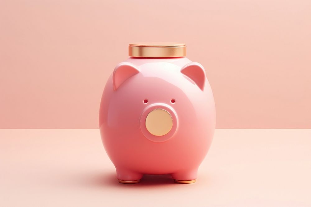 Piggy bank representation investment container.