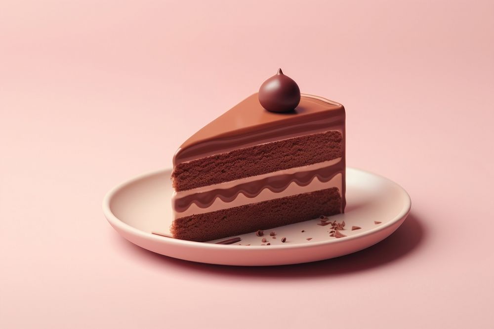 Chocolate cake dessert plate food.