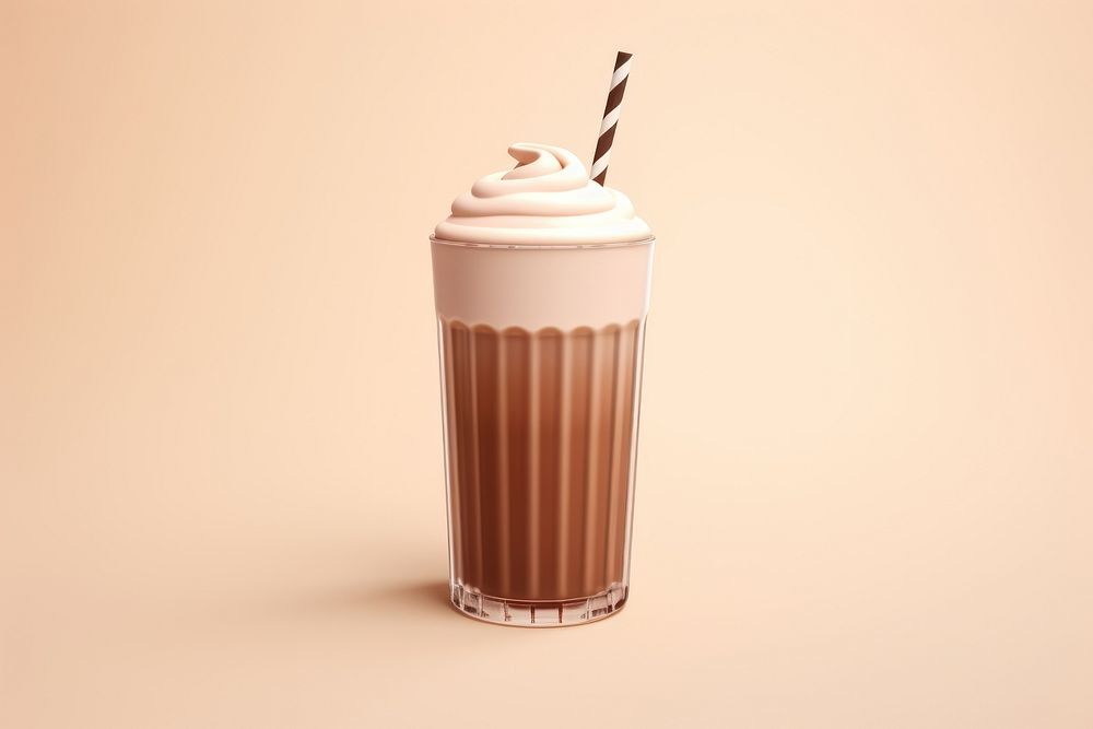 Chocolate milkshake smoothie dessert drink.