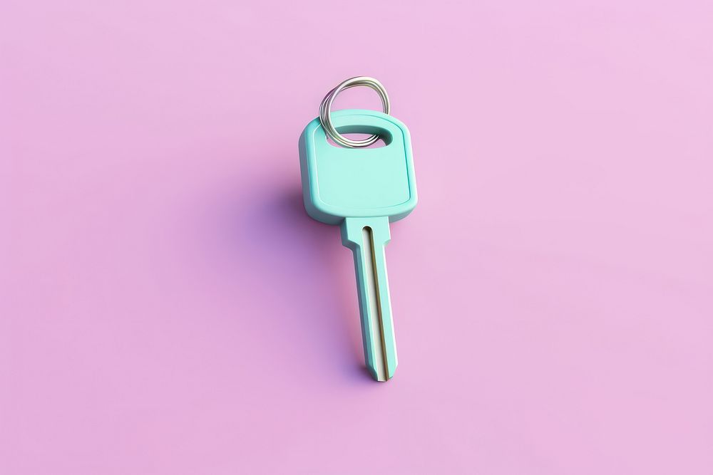 Key with keychain car text security padlock.