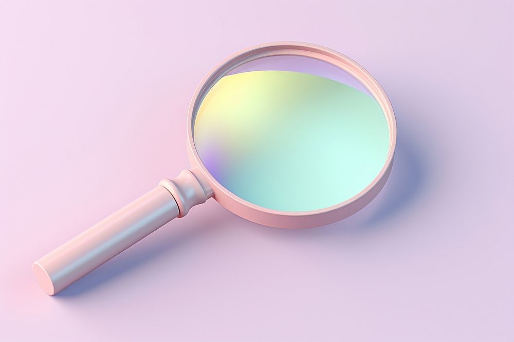 Magnifying glass reflection circle purple.