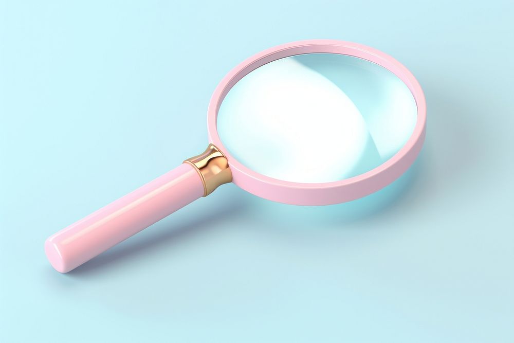 Magnifying glass investment circle pink.