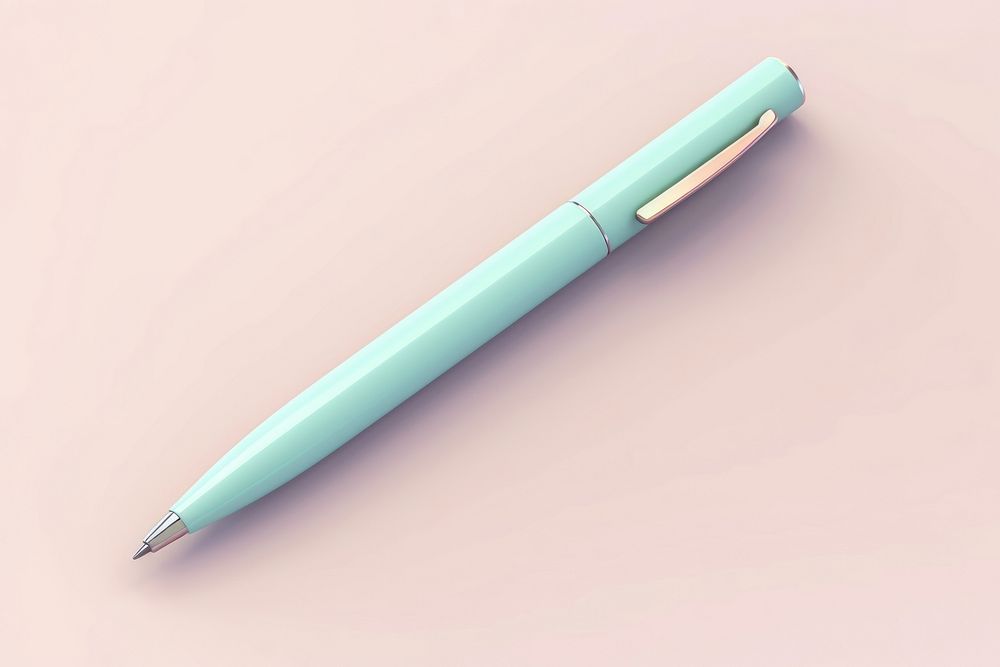 Pen turquoise pencil paper.