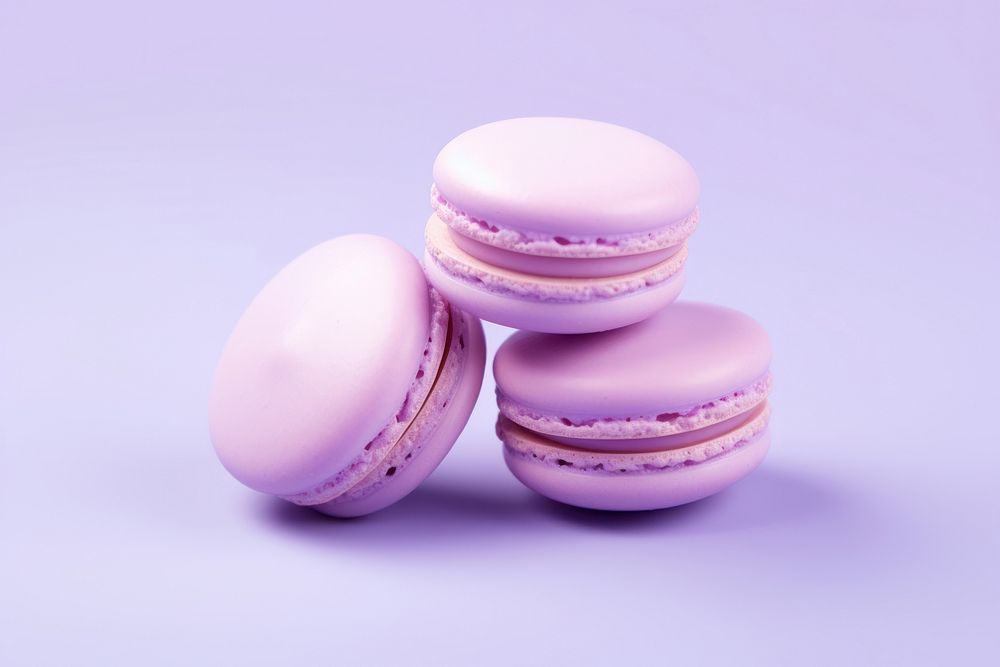 Purple macarons food confectionery freshness.