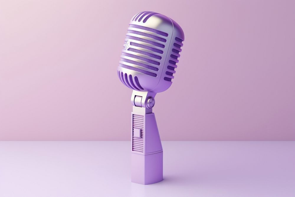 Purple microphone performance technology appliance.
