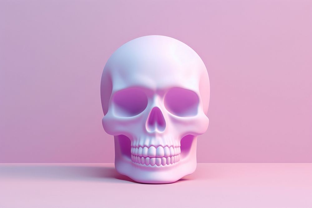 Skull jaw anatomy purple.