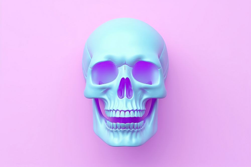 Skull anatomy purple violet.