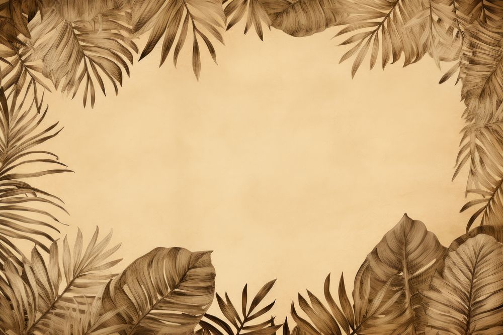 Tropical leaves border backgrounds outdoors nature.