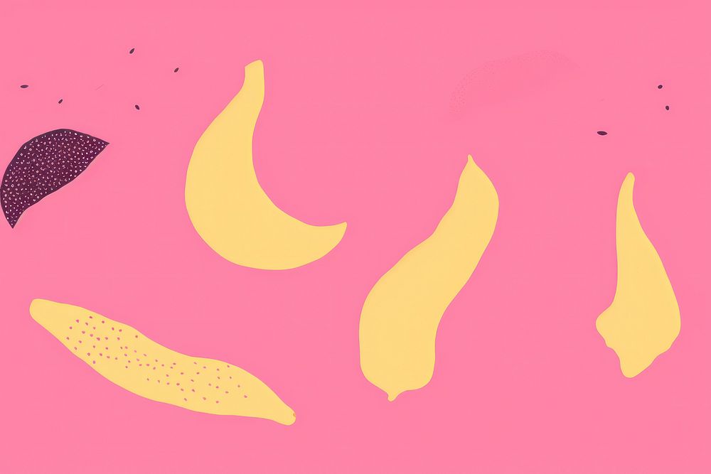 Banana food crescent cartoon.