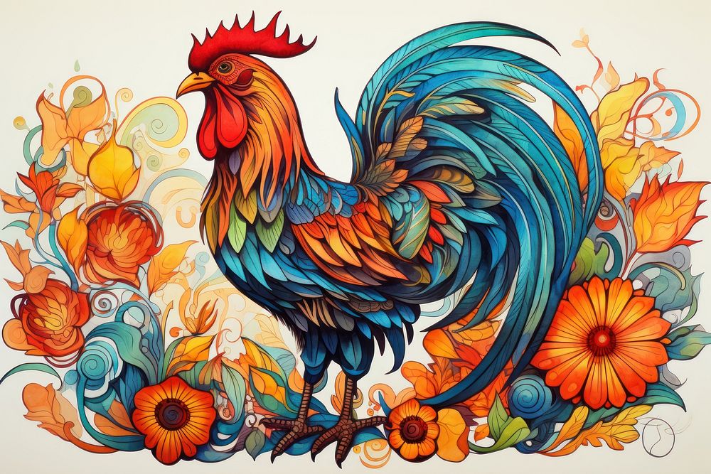 Zodiac chicken poultry rooster.