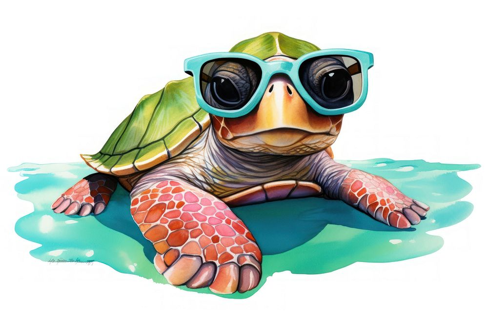 Baby sea turtle glasses sunglasses reptile.