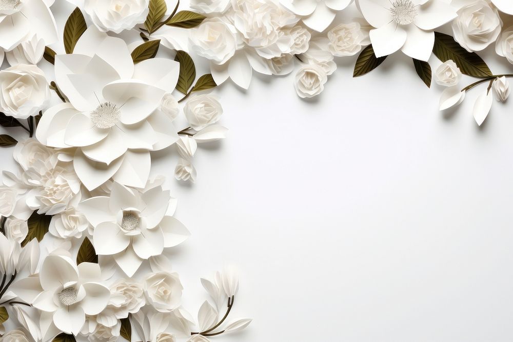 White floral border flower backgrounds pattern.