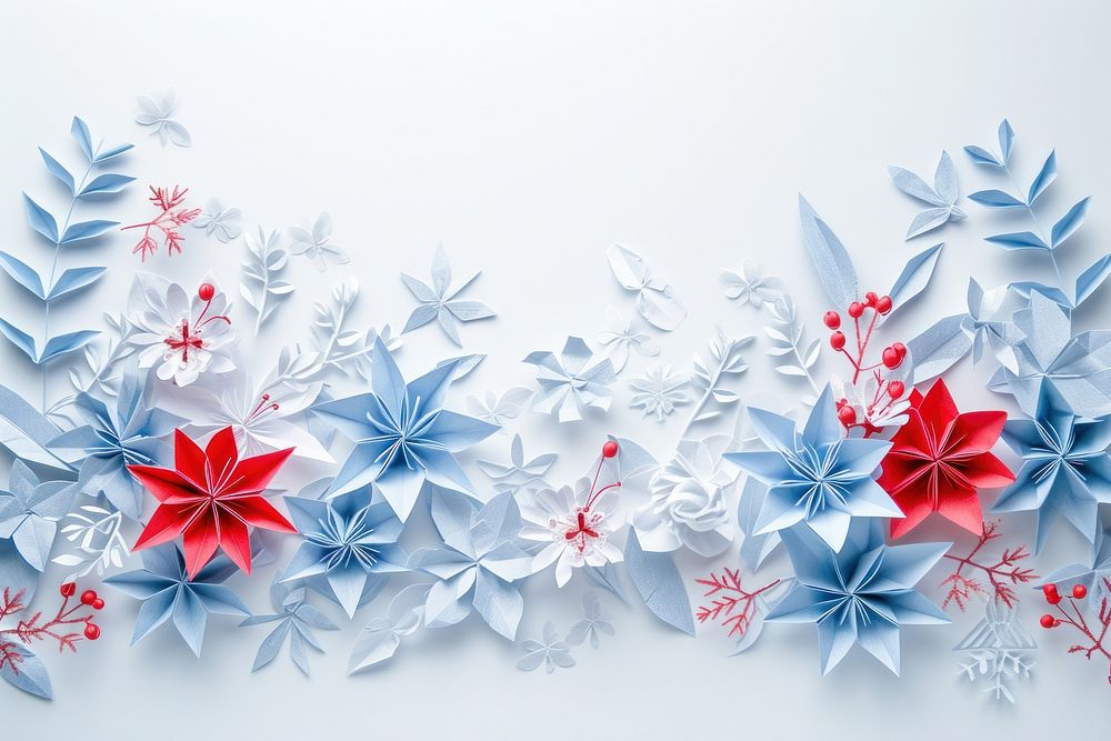 Winter floral on snow border backgrounds pattern flower.