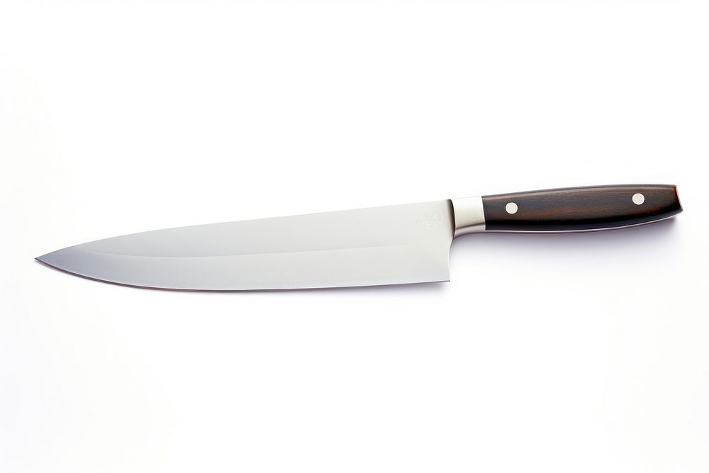 Knife weapon blade white background.