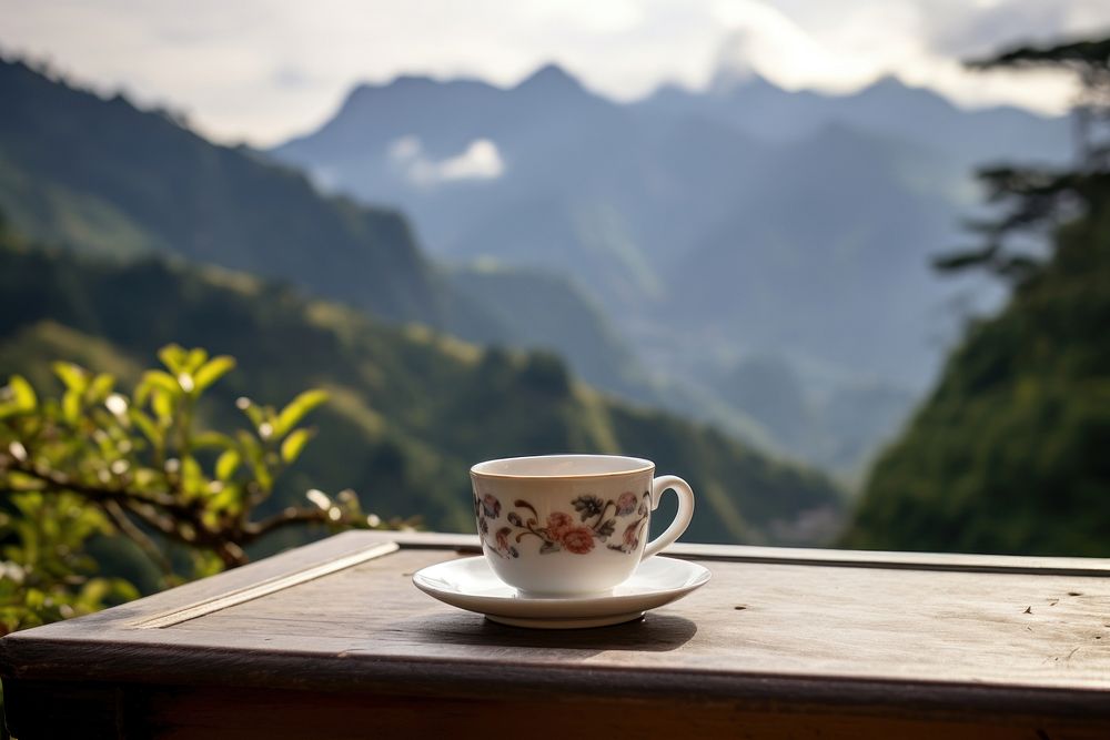 Tea cup outdoors saucer nature.