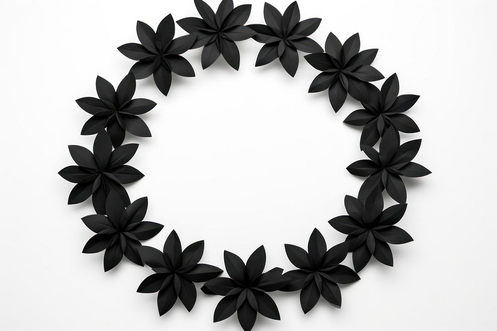 Black flower jewelry white background accessories.