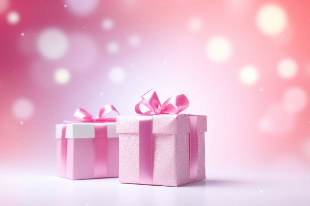 Cute flat icon of gifts gradient background pink illuminated celebration.