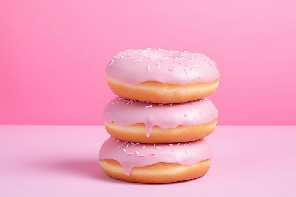 Donuts gradient background dessert food pink.