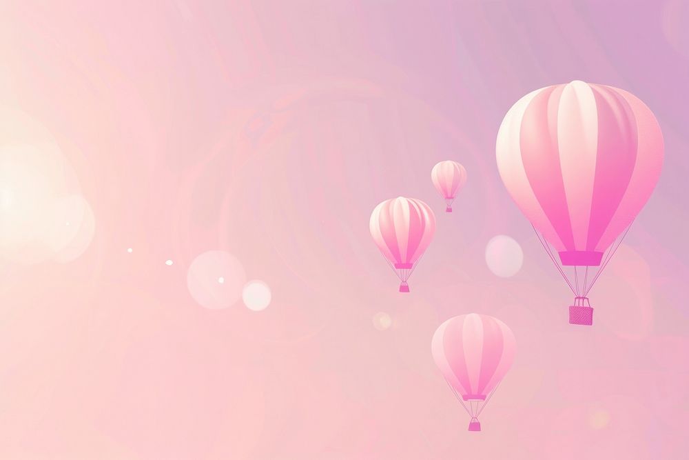 Minimal flat vector of hot air balloons in gradient background backgrounds aircraft abstract.