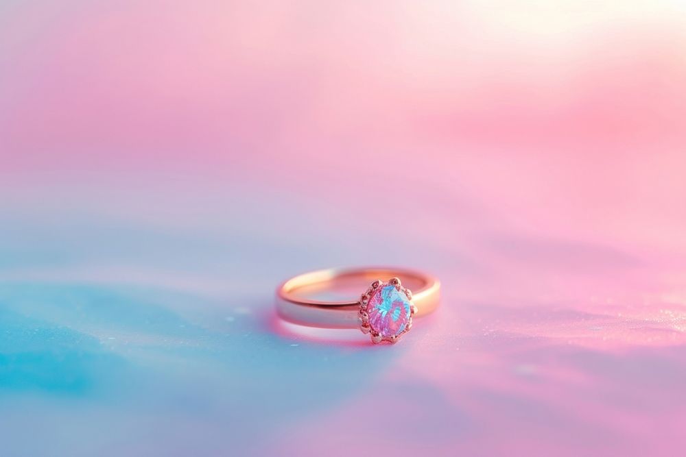 Wedding ring in gradient background gemstone jewelry diamond.