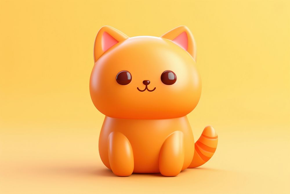 Orange cat cute toy anthropomorphic.