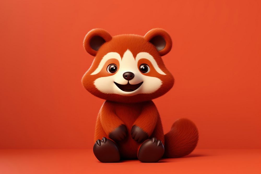 Red panda cartoon cute toy.
