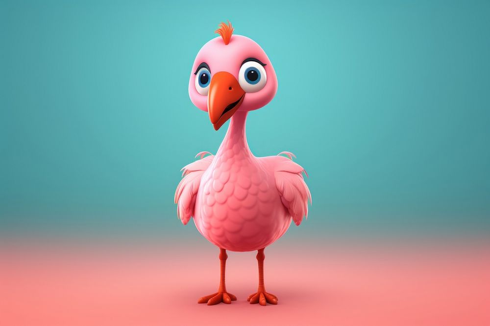Flamingo cartoon animal bird.