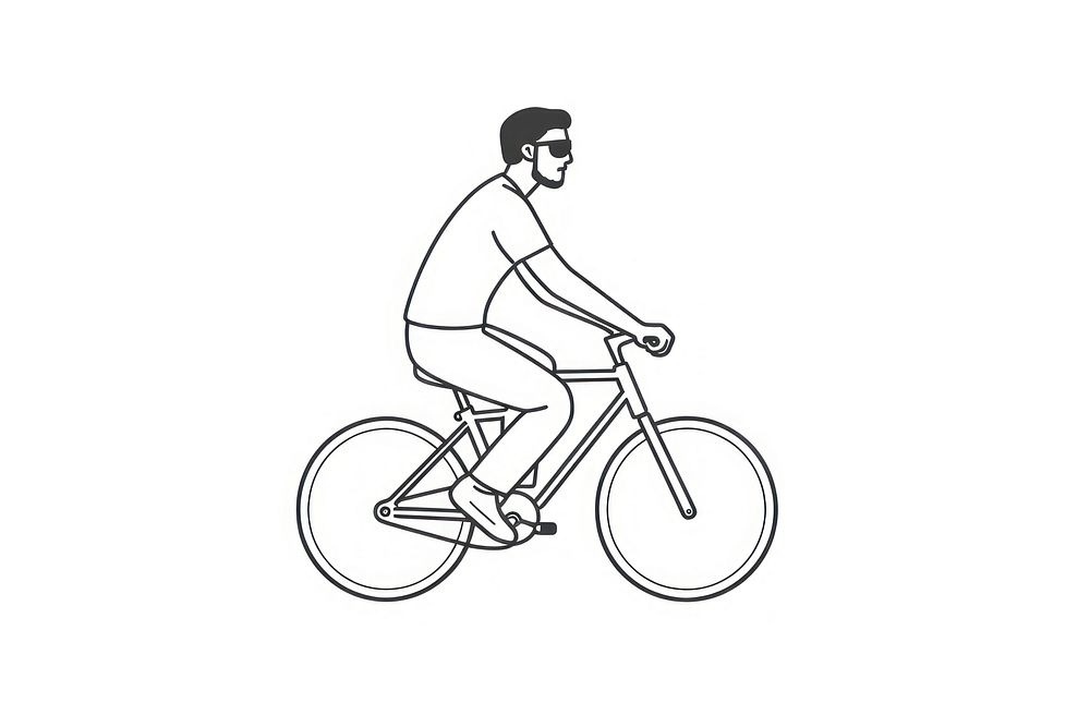 Man bike a bicycle drawing vehicle cycling.