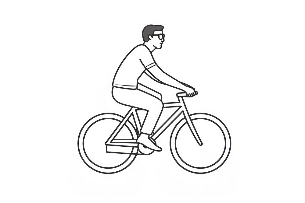 Man bike a bicycle vehicle cycling drawing.