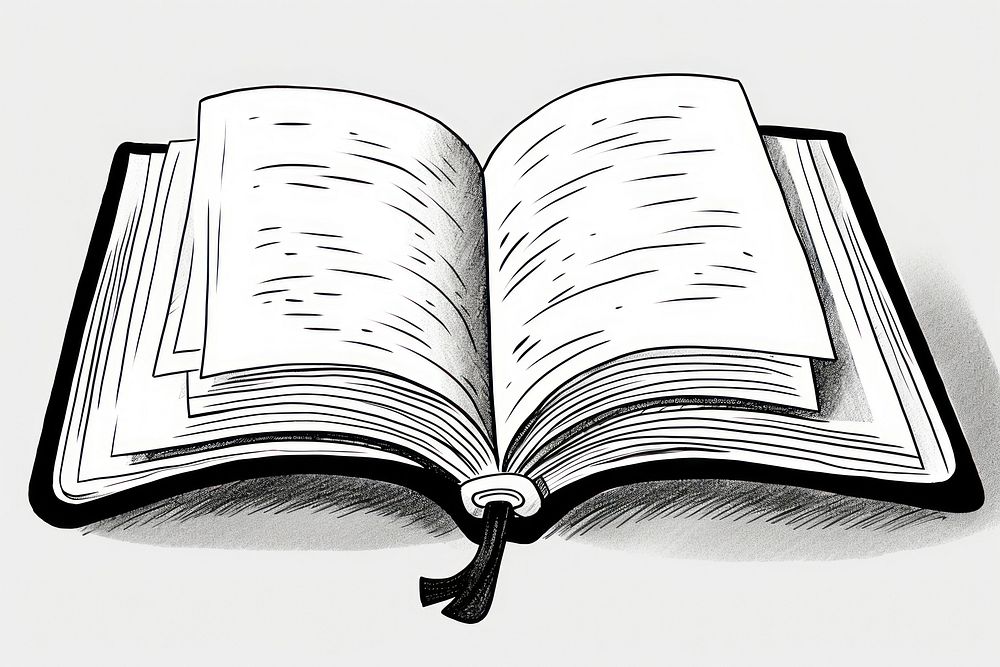 An open book drawing publication cartoon.