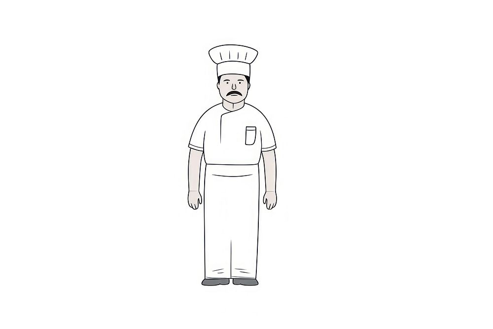 Chef drawing cartoon sketch.