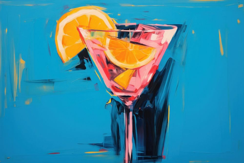 Cooktail drink in summer painting cocktail martini.