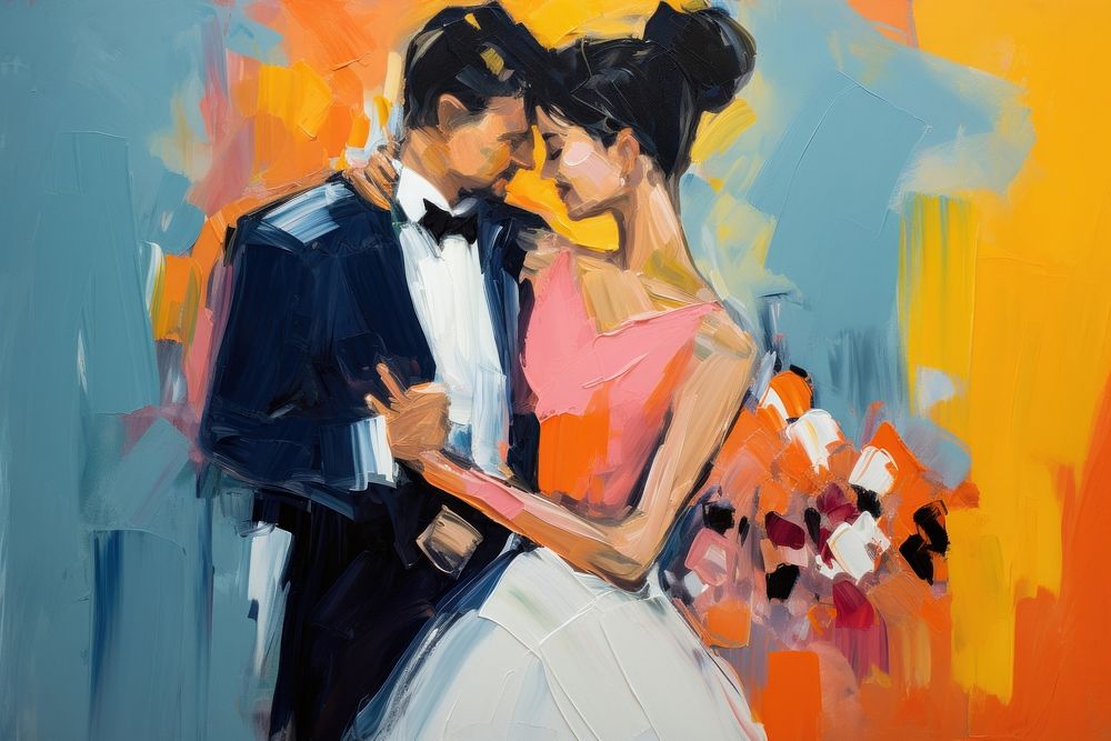 Wedding event painting art togetherness. | Premium Photo Illustration ...