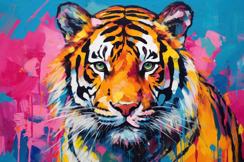 Tiger painting tiger wildlife.