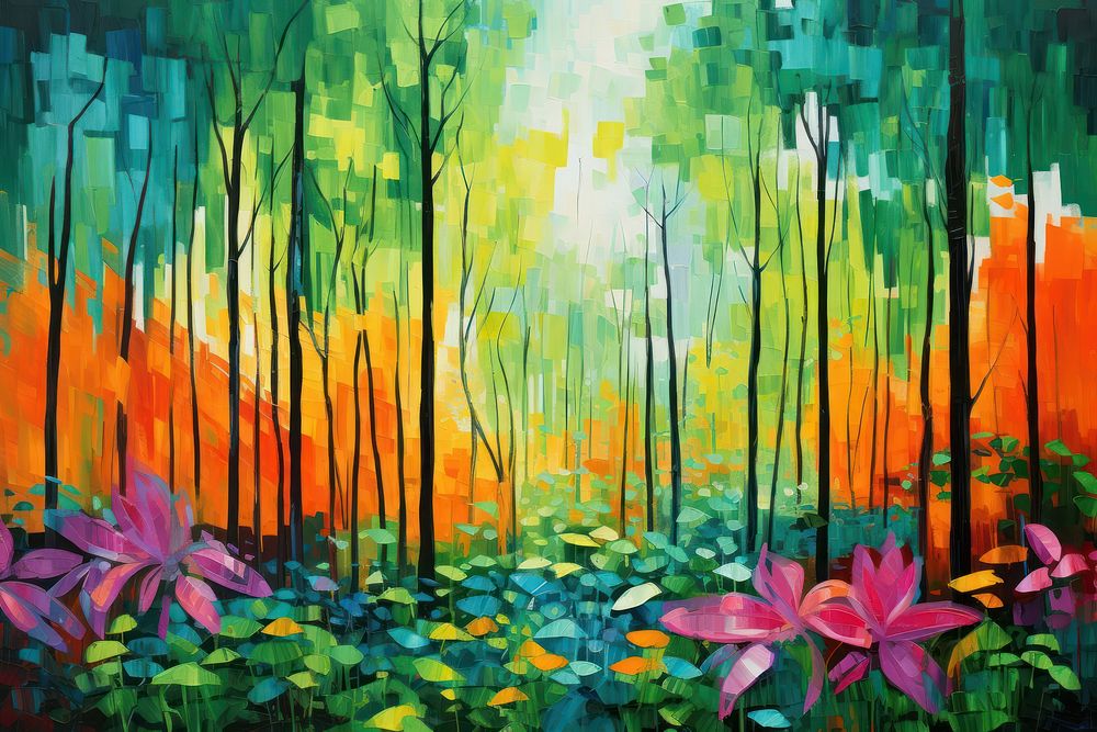 Forest in Thailand painting backgrounds outdoors.