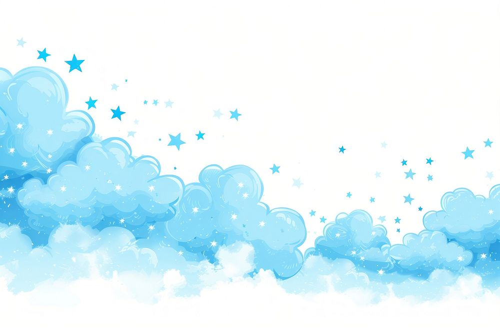 Cloud and stars backgrounds outdoors line.
