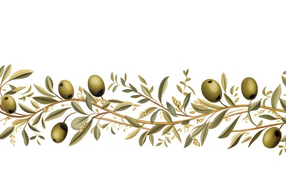 Olive pattern plant white background. | Premium Photo Illustration ...