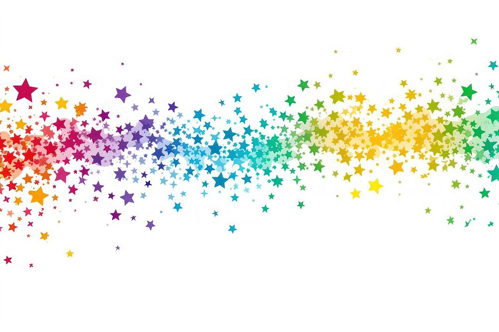Rainbow mini star backgrounds confetti line.