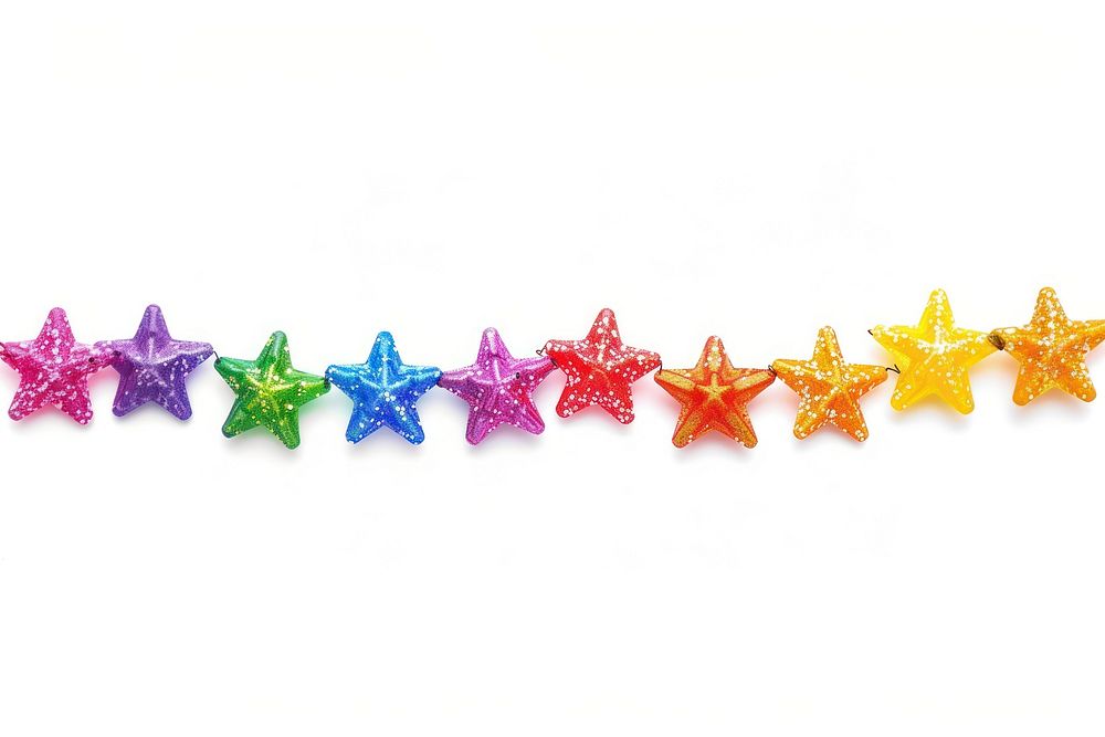 Rainbow mini star white background celebration echinoderm.