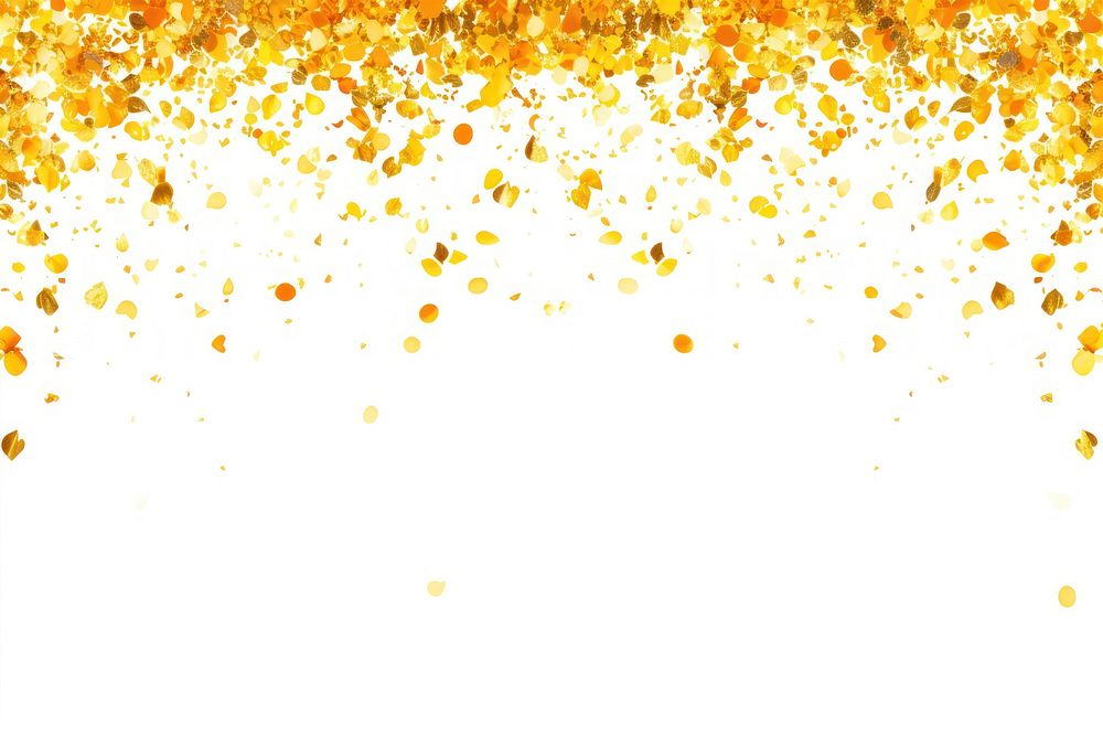 Yellow confetti backgrounds line white background.