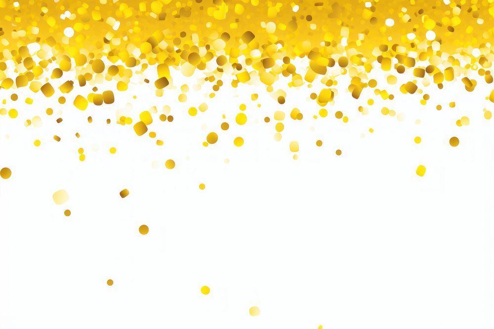 Yellow confetti backgrounds line white background.