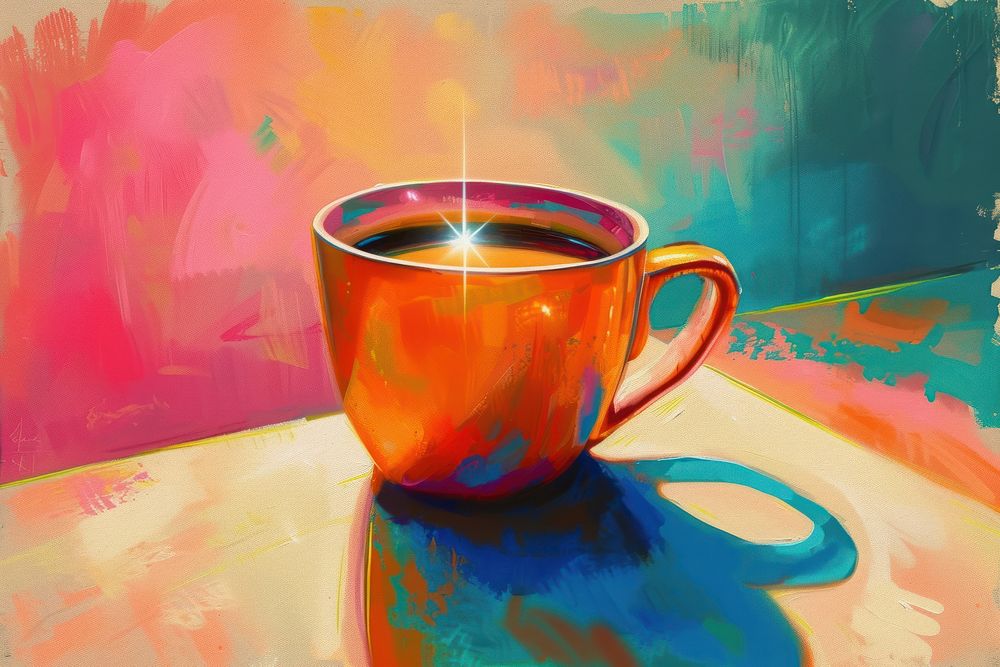 Coffee cup art drink mug.