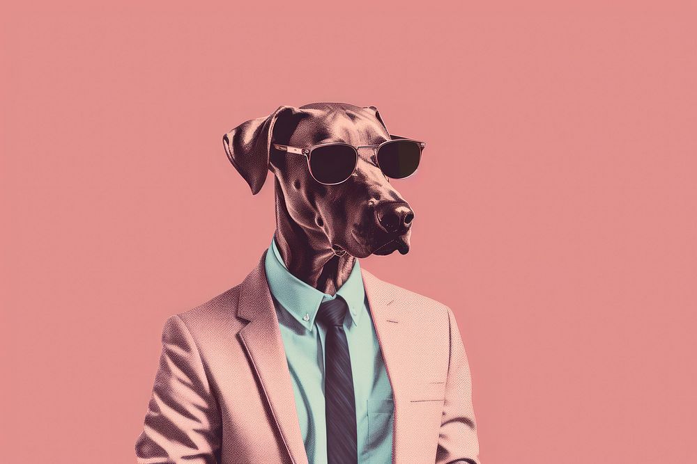 Litograph minimal fashion dog portrait animal mammal.